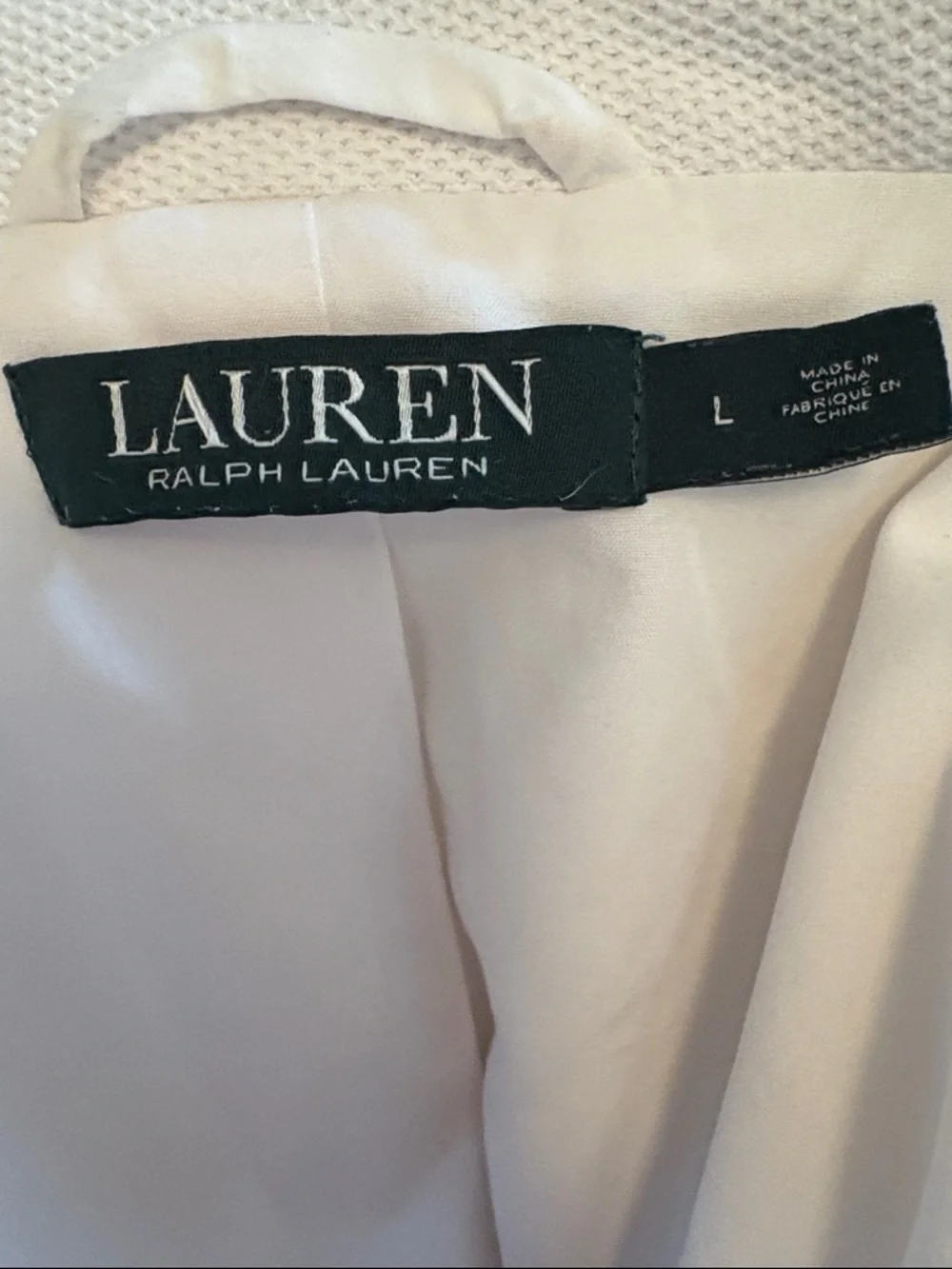 Ralph Lauren White Knit-Collar Jacket - Picture 8 of 8